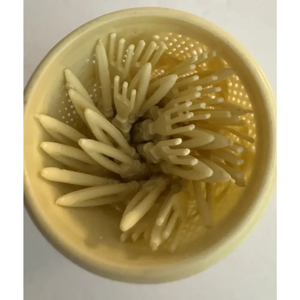 Vintage Celluloid Appetizer Hors D'oeuvre 25 Forks w/Lattice Rose Holder & Lid